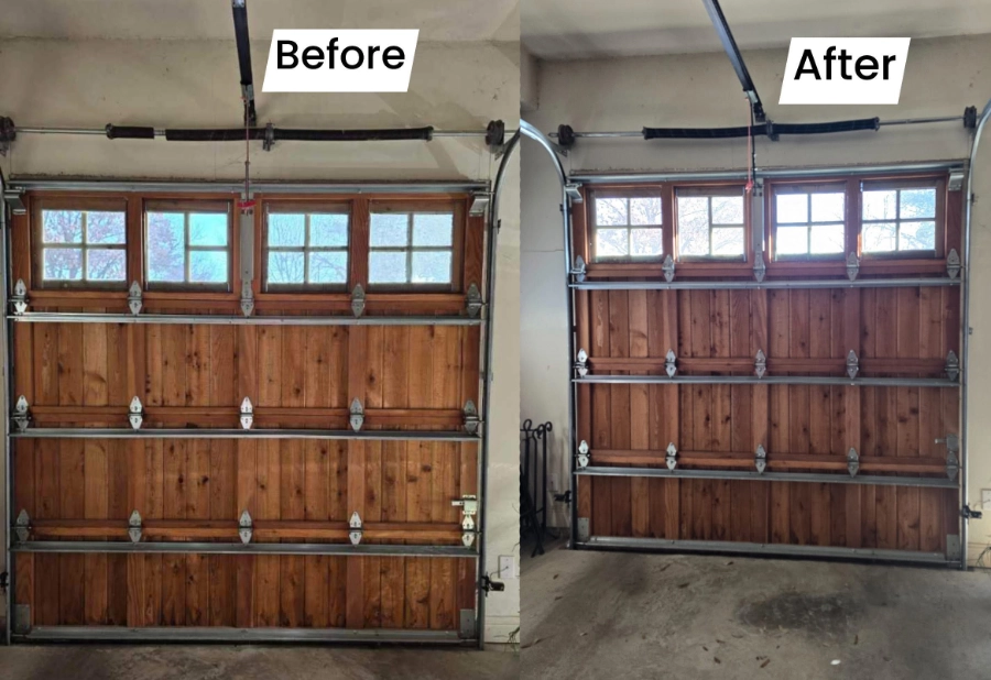 Before and After of Garage Door Services by Metroplex Garage Door Service